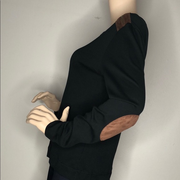 Lauren Ralph Lauren black top & faux suede trim - Picture 3 of 10